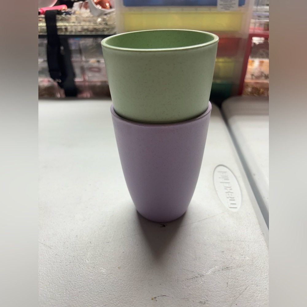 Green and purple kids cup